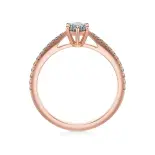 Pierścionek z różowego złota z diamentami